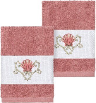 Bella Embellished Washcloth - Set of 2 - Tea Rose