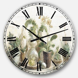 Designart Floral Cottage Oversized Metal Wall Clock