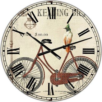 Designart Bike-Keating Bicycle Large Cottage Wall Clock - 36