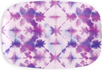 Serving Platters: Tie-Dye - Purple And Pink Serving Platter, Purple