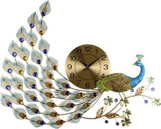 Three Star Glorious Peacock Wall Clock