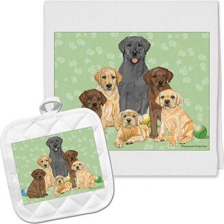 Labrador Retriever Kitchen Dish Towel & Pot Holder Gift Set