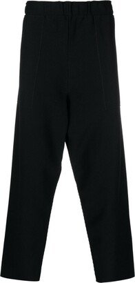 Elastic-Waist Cropped-Leg Trousers