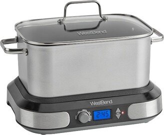 Deluxe Versatility Slow Cooker, 6 Qt Capacity, in Silver