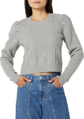 Women's Gloria Puff Sleeve Cable-Knit Sweater Gull Grey