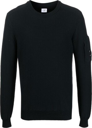 Lens-detail crew-neck jumper