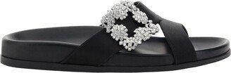 Chilanghi Satin Buckle Embellished Flat Mules-AA