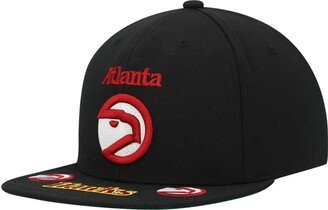 Men's Black Atlanta Hawks Hardwood Classics Front Loaded Snapback Hat