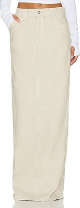 Helsa Workwear Long Skirt in Beige