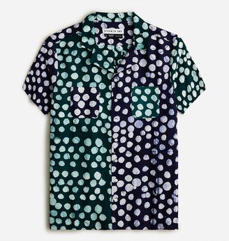 Studio 189© X camp-collar shirt in mix-and-match polka dot