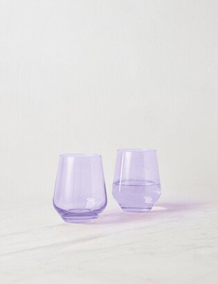 Lulu and Georgia Stemless Wine Glass (Set of 2) by Estelle Colored Glass