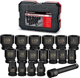 Powerbuilt 18 Piece 1/2 Inch Drive 6 Point Sae Impact Socket Set