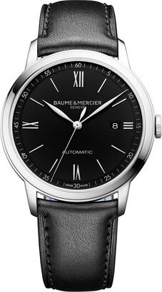 Men's Swiss Automatic Classima Black Leather Strap Watch 42mm