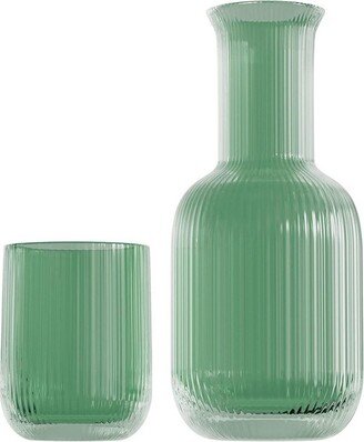 Bedside 28 oz Water Carafe with Tumbler/Lid - Green