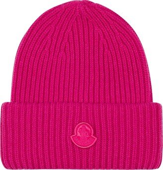 Logo Patch Detail Ribbed Beanie-AA