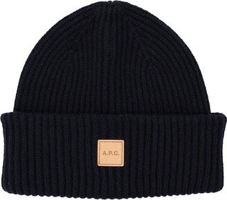 Michelle Logo-Patch Knitted Beanie-AB