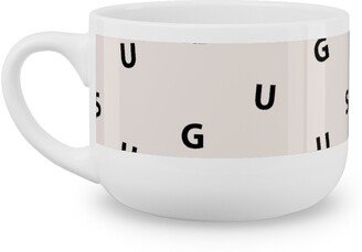 Mugs: Sweet Hugs Typography - Pale Nude Latte Mug, White, 25Oz, Beige