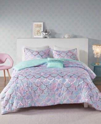 Mi Zone Pearl Reversible 3-Pc. Comforter Set, Twin/Twin Xl - Aqua/Purple