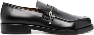 Monster zipped leather loafers