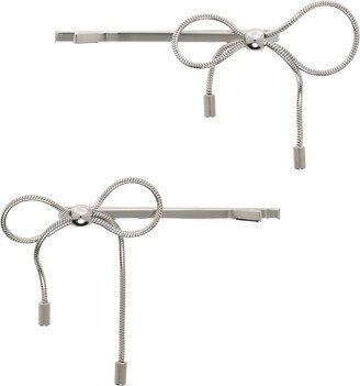 Marland Backus SSENSE Exclusive Silver Bow Hair Clip Set