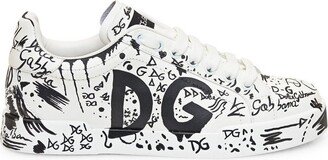 All-Over Graphic Print Low-Top Sneakers
