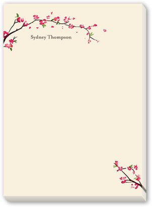 Notepads: Elegant Blossoms 5X7 Notepad, Beige, Matte