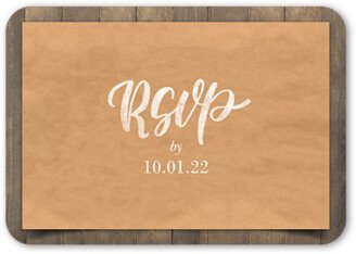 Rsvp Cards: Rustic Scroll Wedding Response Card, Brown, Signature Smooth Cardstock, Rounded