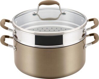 Advanced Home Hard-Anodized Nonstick 8.5 Qt. Wide Stockpot with Multi-Function Insert