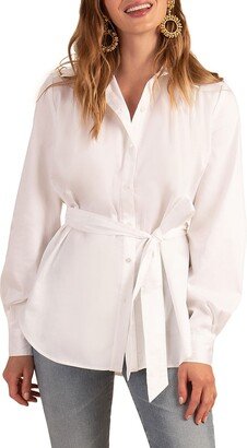 Respendent Belted Poplin Button-Front Shirt