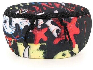 Graffiti Print Zipped Belt Bag