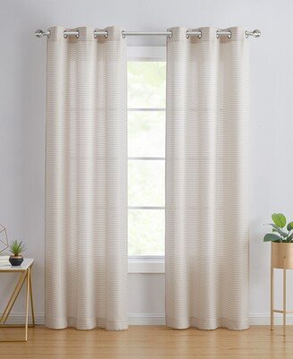 Hannah Grid Waffle Light Filtering 2-Piece Curtain Panel Set, 76