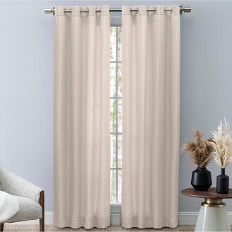 Grasscloth Lined Grommet Curtain Panel 54