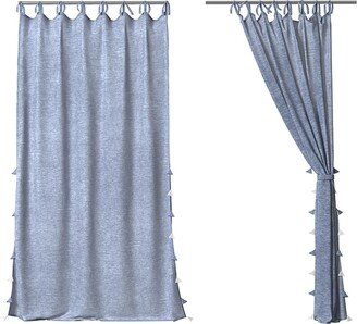 Anaya Home Chambray Linen Curtain with Tassels 50x96