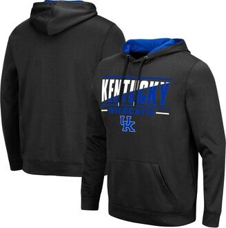 Men's Black Kentucky Wildcats Slash Stack 2.0 Pullover Hoodie