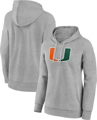 Women's Branded Gray Miami Hurricanes Evergreen Pullover Hoodie