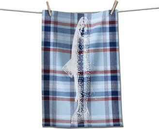 tagltd Jackson Plaid 4th Of July Fish Flour Sack Dishtowel