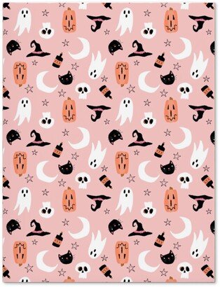 Journals: Sweet Halloween - Pumpkin, Witch, Ghost, & Cat - Pink Journal, Pink