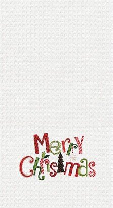 Merry Christmas Waffle Weave Cotton Kitchen Towel