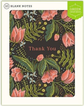 Green Inspired 10ct Thank You Cards Floral Pattern