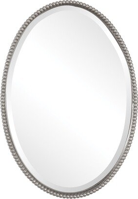 Sherise Brushed Nickel Oval Mirror - Brushed Nickel - 22x32x1.75