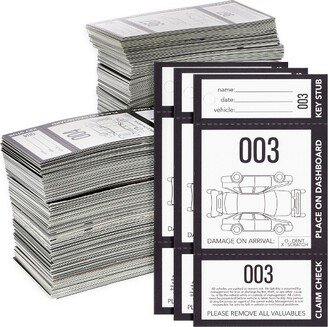 Juvale 2000 Pieces 3-Part Valet Tickets for Cars, 2 Sets of Temporary Parking Tags Numbered 000-999, Perforated Claim Ticket, 2.8 x 5.5 in