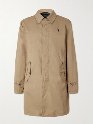 Logo-Print Cotton-Twill Coat