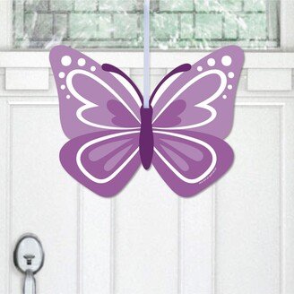 Big Dot Of Happiness Beautiful Butterfly - Baby Shower Birthday Outdoor Front Door Decor - 1 Pc Sign