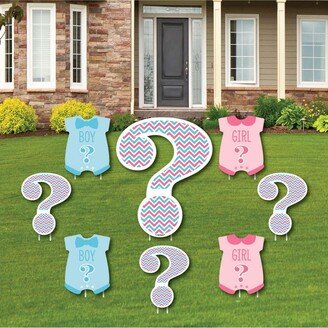 Big Dot Of Happiness Chevron Gender Reveal - Outdoor Lawn Decor - Gender Reveal Yard Signs - Set of 8