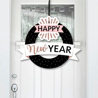 Big Dot Of Happiness Rose Gold Happy New Year - Outdoor New Years Eve Party Decor - Front Door Wreath