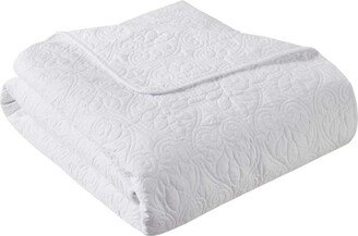 Gracie Mills Quebec Oversized Quilted Throw Blanket, White - Full/Queen