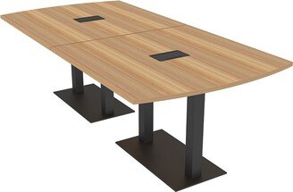 Skutchi Designs, Inc. 8' Arc Rectangle Powered Conference Room Table Square Metal Bases
