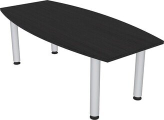 Skutchi Designs, Inc. 6 Ft Boat Shaped Conference Table With Silver Post Leg Power And Data