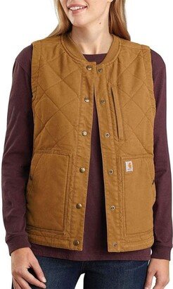 Rugged Flex(r) Relaxed Fit Canvas Insulated Rib Collar Vest Brown) Women's Clothing