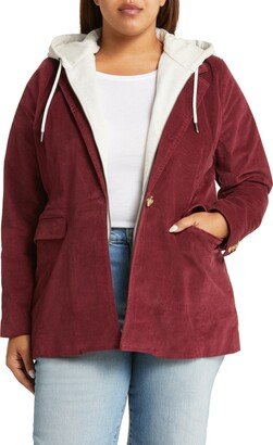 Corduroy Blazer with Removable Hood